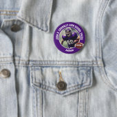 パープルのハイスクールフットボール選手写真 缶バッジ (インサイチュ)