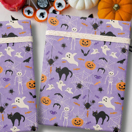 パープルのハロウィンお誕生日おめでとう 初めてのハロウィン キッズ ラッピングペーパー