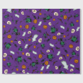 パープルのハロウィン包装紙 ラッピングペーパー (フラット)