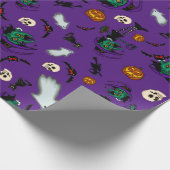 パープルのハロウィン包装紙 ラッピングペーパー (角)