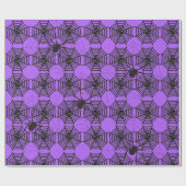 パープルのハロウィン工作またはギフトのスパイダーウェブ ラッピングペーパー (フラット)