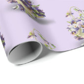 パープルのパンシーのバスケット ラッピングペーパー (ロールコーナー)