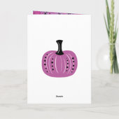 パープルのパンプキンと秋の花のカスタマイズ 招待状 (裏面)