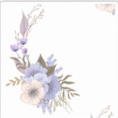 パープルのブティックスタイルの花柄 シール (正面)