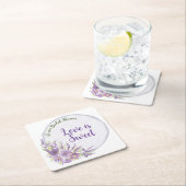 パープルのブライダルシャワー ペーパーコースター (インサイチュ)