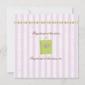 パープルのベイビーティー 招待状 (裏面)