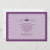 パープルのマスカラード キンチェアニエラ インビテーション (裏面)