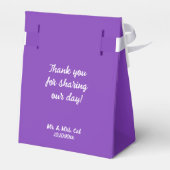 パープルのミニマル結婚リスト フェイバーボックス (裏面サイド)