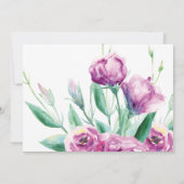 パープルのユーストマ お花のベビーシャワー招待状 招待状 (裏面)