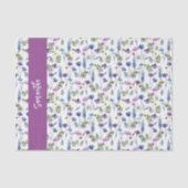 パープルのワイルドフラワー水彩画 薄葉紙 (正面)