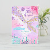 パープルの人魚の誕生日招待状 招待状 (スタンド正面)