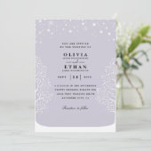 パープルの冬のウェディング招待状 招待状 (スタンド正面)