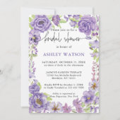 パープルの夢スタイリッシュブライダルシャワー招待 招待状 (正面)