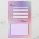 パープルの学校用品チェックリスト (裏面)