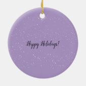 パープルの幻想的なクリスマス+トナカイ セラミックオーナメント (裏面)