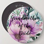 パープルの新郎新婦のおばあさんに感謝 缶バッジ (正面&裏面)