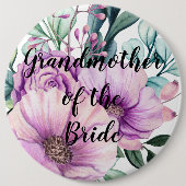 パープルの新郎新婦のおばあさんに感謝 缶バッジ (正面)