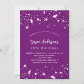 パープルの星の誕生日 招待状 (正面)
