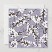 パープルの桜の花びらが舞うアジアンウェディング 招待状 (裏面)