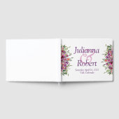 パープルの水彩画の野の花の結婚式ゲストブック ゲストブック (全面)