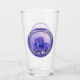 パープルの海の人魚のガラス タンブラーグラス