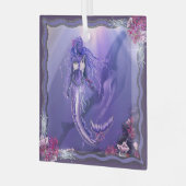 パープルの海の人魚 ガラスオーナメント (正面左)