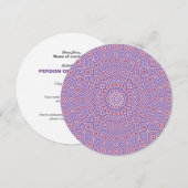 パープルの渦巻きモザイク丸型招待状 招待状 (正面/裏面)