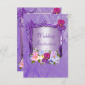 パープルの結婚式招待状 招待状 (正面/裏面)