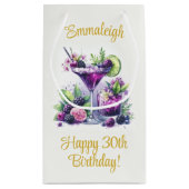 パープルの色彩: 青紫のバースデーバッシュ スモールペーパーバッグ (裏面)