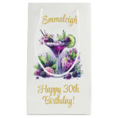 パープルの色彩: 青紫のバースデーバッシュ スモールペーパーバッグ (正面)