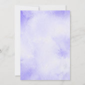 パープルの花とエレガントなデザインのベイビーガールシャワー 招待状 (裏面)