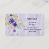 パープルの花とゴールドの葉のパープルのホイルくじ エンクロージャーカード (正面)