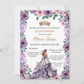 パープルの花と蝶：キンセアニエラ 招待状 (正面)