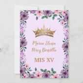 パープルの花と蝶：キンセアニエラ 招待状 (裏面)