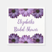 パープルの花のブライズシャワー スタンダードカクテルナプキン (正面)