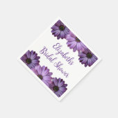 パープルの花のブライズシャワー スタンダードカクテルナプキン (角)