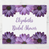 パープルの花のブライズシャワー スパークリングワインラベル (シングルラベル)