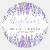 パープルの花のブライズシャワー ラウンドシール (正面)
