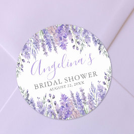 パープルの花のブライズシャワー ラウンドシール