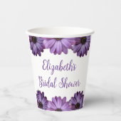 パープルの花のブライズシャワー 紙コップ (正面)