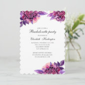 パープルの花のブライズメイドパーティー。 ライラックの花 招待状 (スタンド正面)