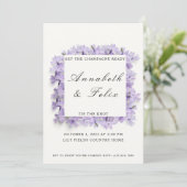 パープルの花の結婚式招待状 招待状 (スタンド正面)