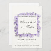 パープルの花の結婚式招待状 招待状 (正面/裏面)