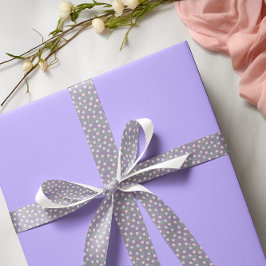 パープルの花の誕生日 サテンリボン