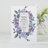 パープルの花束幾何学フレーム シーズンカード (スタンド正面)