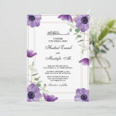 パープルの花柄のムスリムの結婚式の招待状 招待状 (スタンド正面)