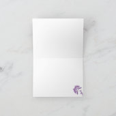 パープルの花柄の感謝カード サンキューカード (内部)