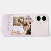 パープルの花柄の馬の女の子 Case-Mate iPhoneケース (裏面 (横))