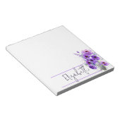 パープルの花柄オーダーメイド ノートパッド (アングル)