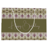 パープルの花柄 ラージペーパーバッグ (裏面)